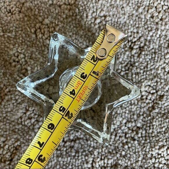Glass Clear Tapered Candle Holder Christmas or Hanukkah - Picture 5 of 8